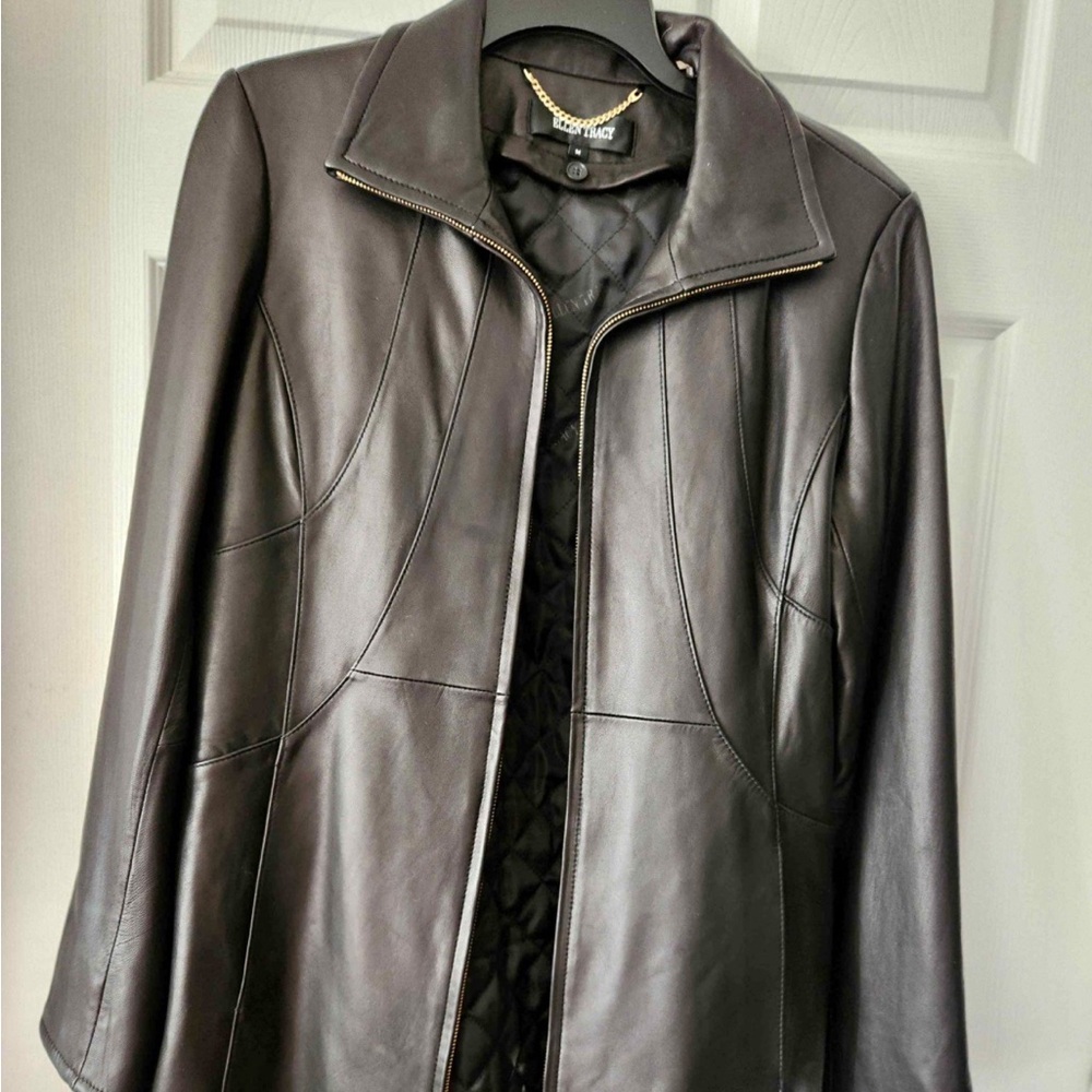 Ellen Tracy Dark Brown Leather Jacket